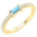 18K Solid Gold 0.4 Carat Aquamarine Infinity Band Ring