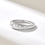 Thumbnail: 14k White Gold Bezel Diamond Wedding Ring: Chunky Dome Bridal Band with 5 Round Stones