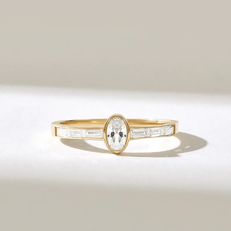 18K Solid Gold Diamond Snake Ring