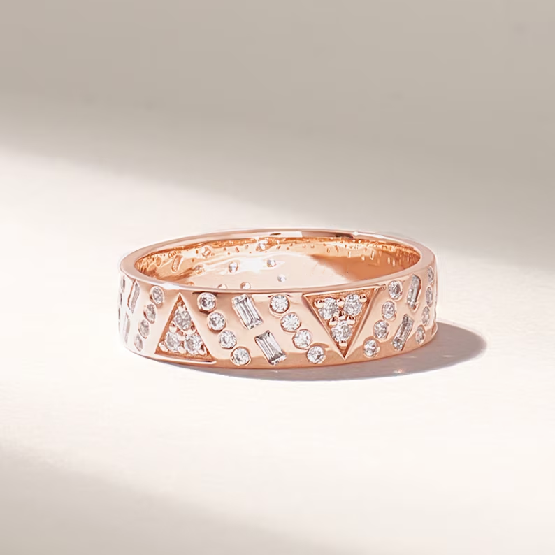 Thumbnail: 18K Solid Gold Diamond Wedding Band