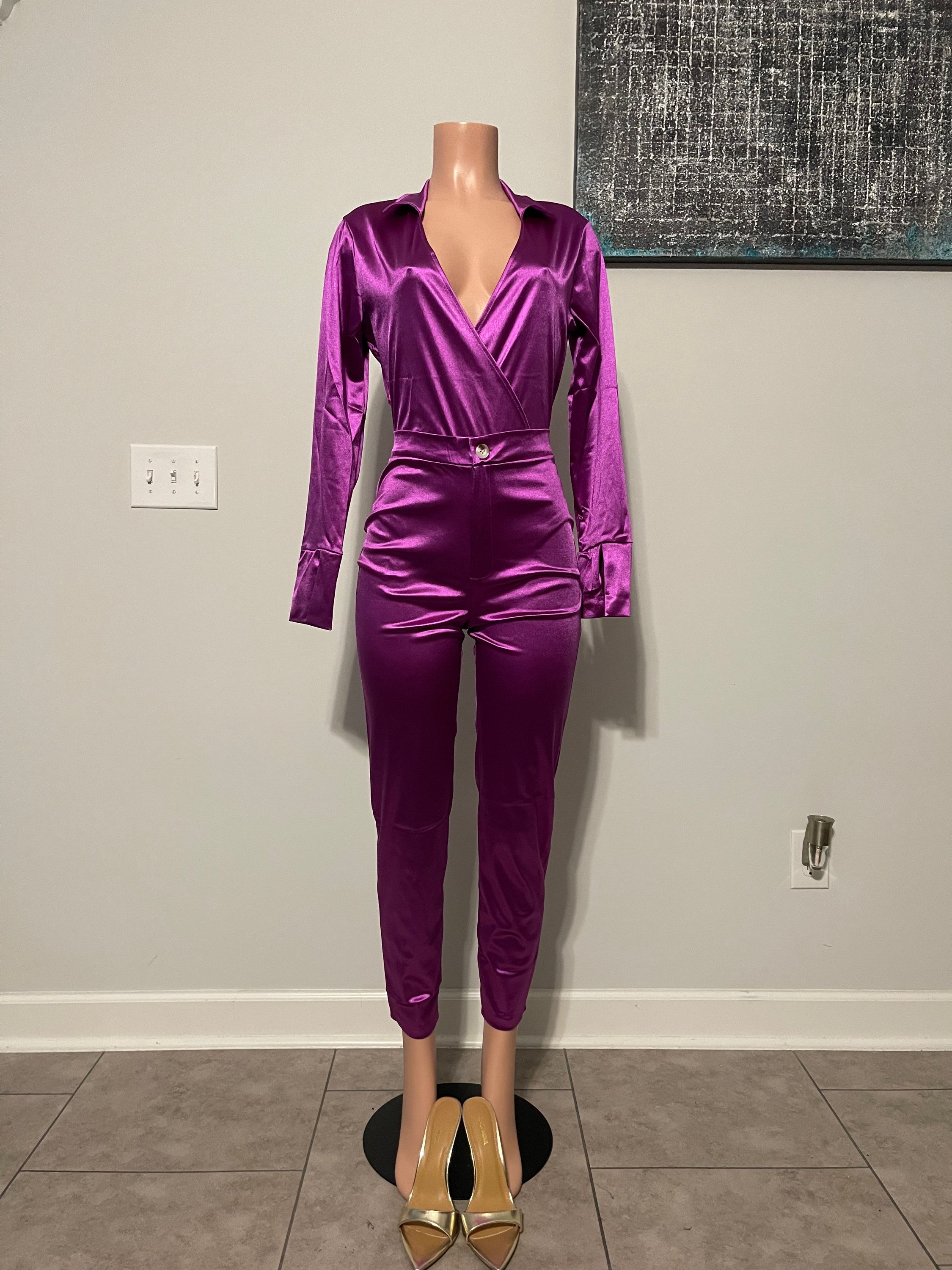 Satin 2 piece pants set 