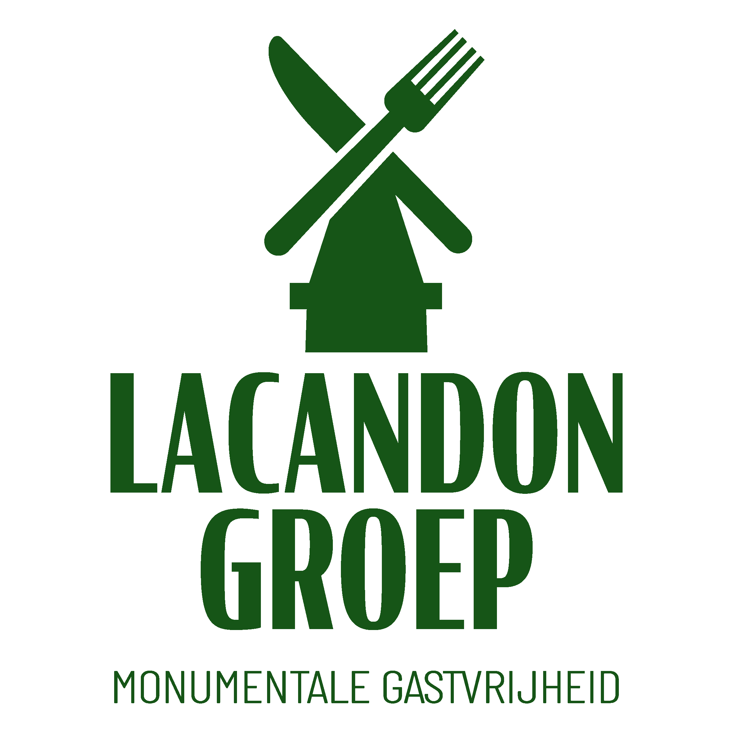 Logo van Lacandon Groep met molen en bestek