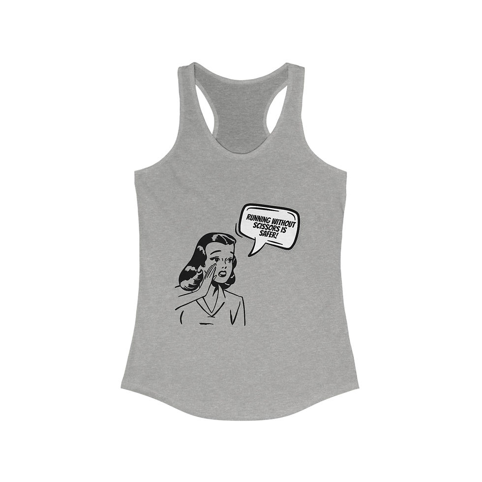 Thumbnail: Racerback Tank Funny Running W/O Scissors Shirt Women's Ideal