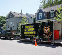 Professional Stump Grinding Truck and Trailer Mid Michigan