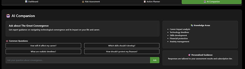 AI Comparison tool interface shows questions and knowledge base
