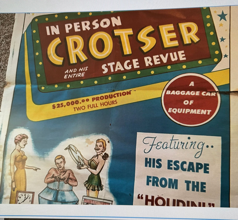 Newspaper ad showing the magic show that is about to happen.