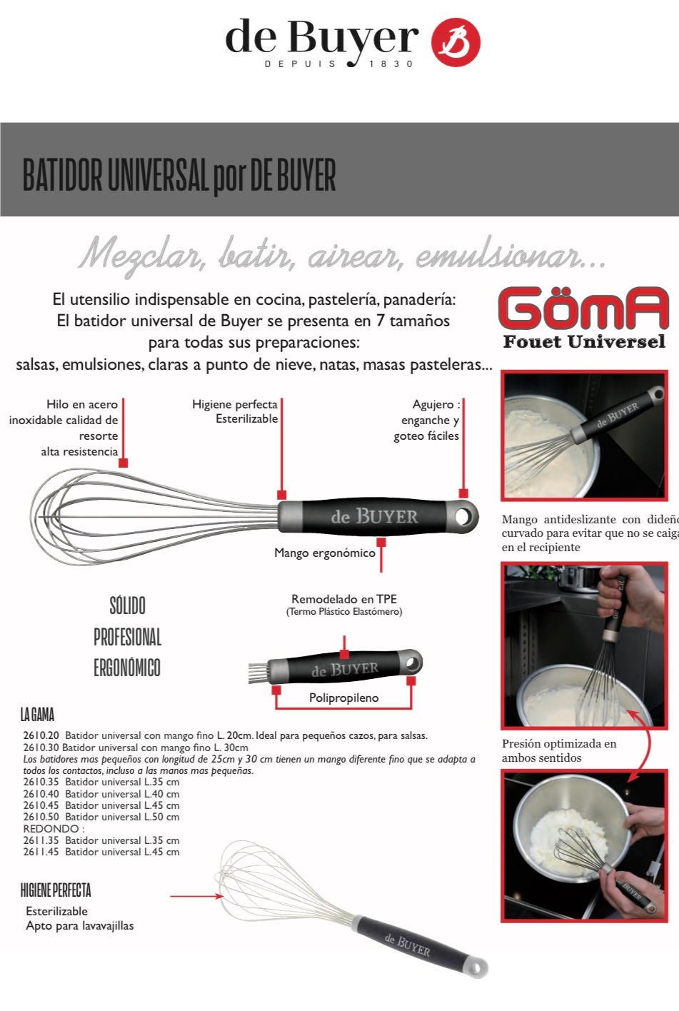 Miniatura: Batidor de claras redondo GÖMA - DE BUYER