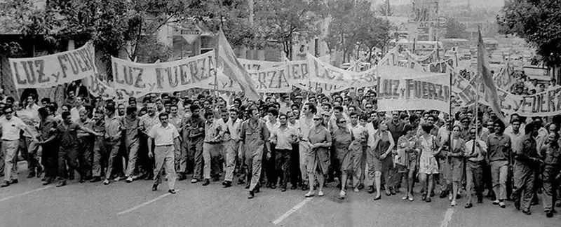 Obreros durante la movilización del Cordobazo 1969