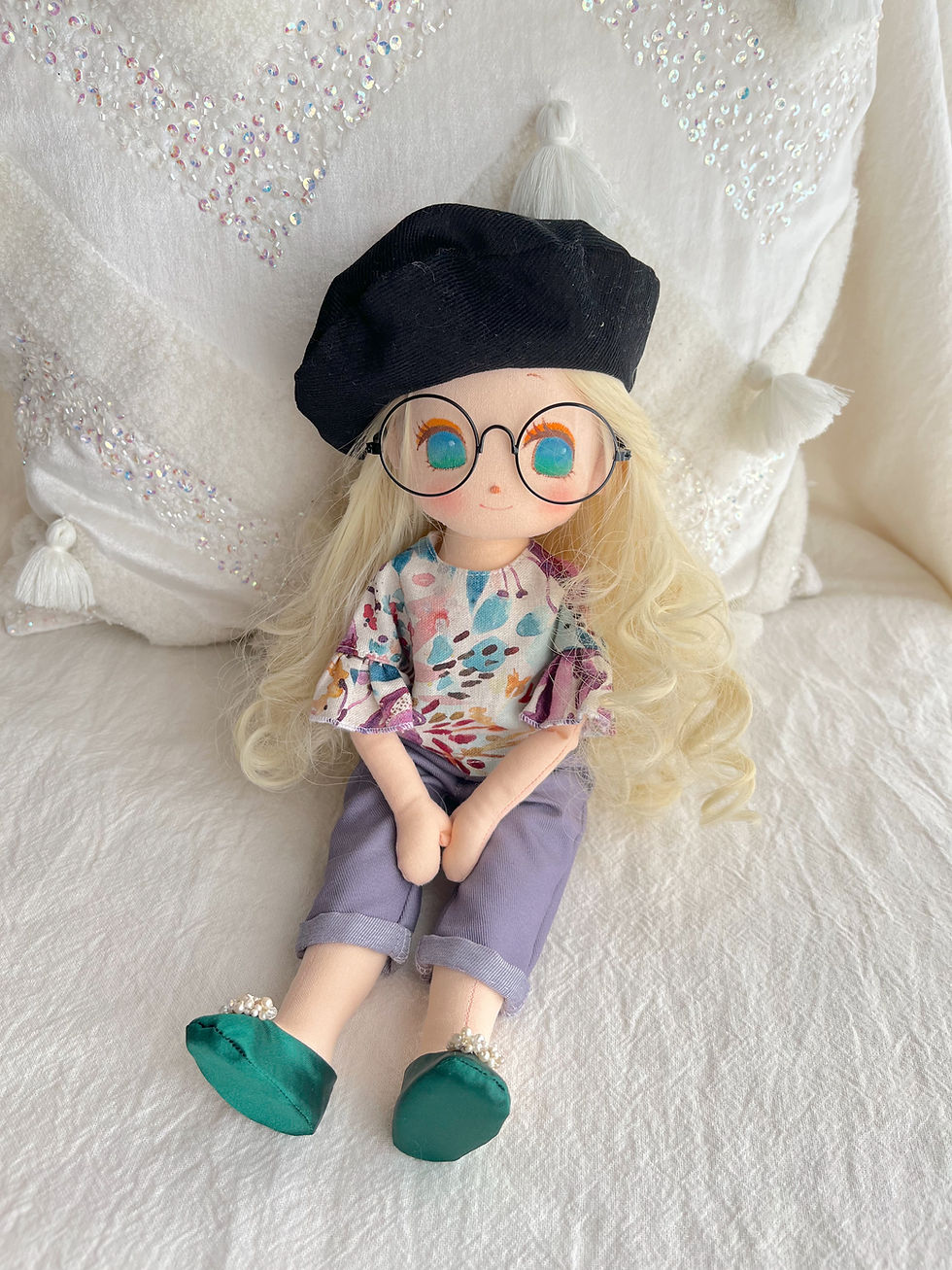 サムネイル： ビジューシューズ（グリーン）