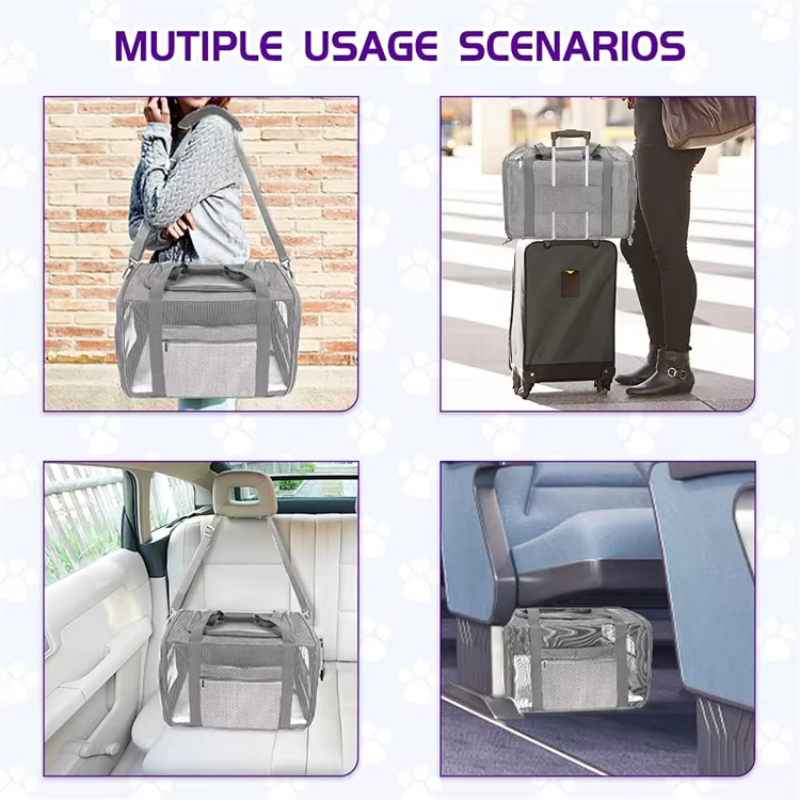 Thumbnail: PET VENTILATED COLLAPSIBLE PORTABLE MESH TRAVEL CARRIER