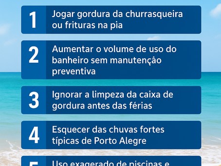 5 erros que aumentam o risco de entupimentos no verão em Porto Alegre