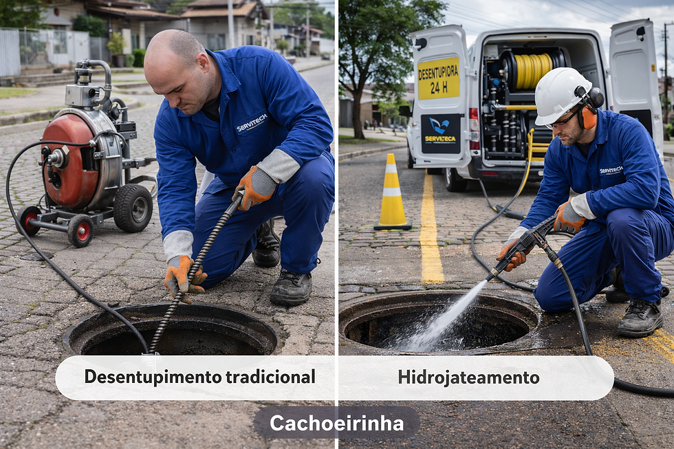 Hidrojateamento ou desentupimento tradicional: qual a melhor opção em Cachoeirinha?