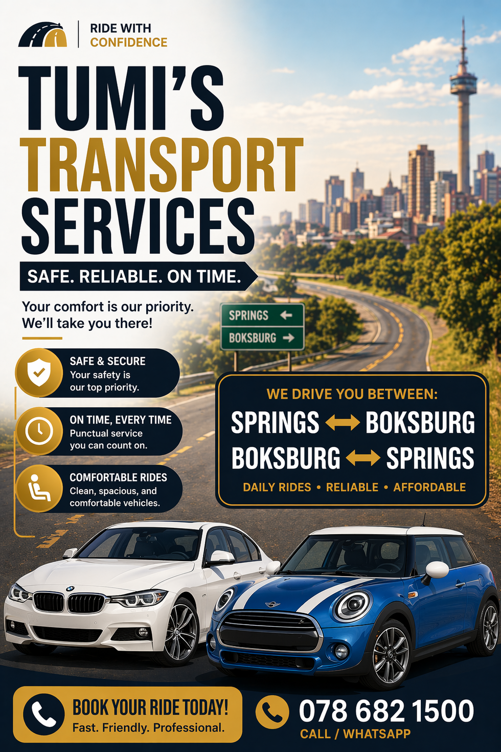 Tumi's Transport Services Digital Poster