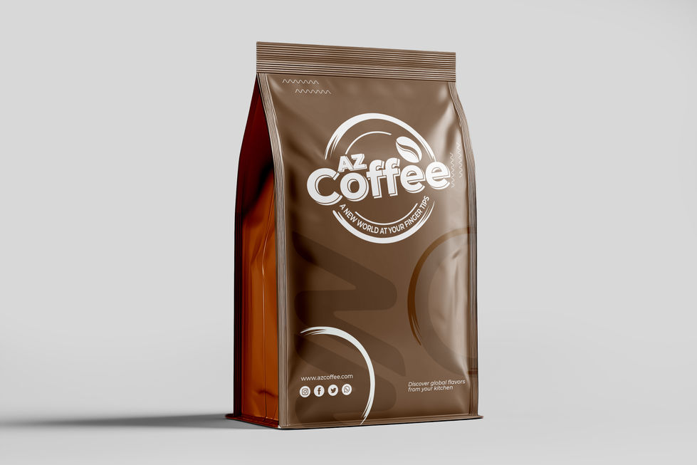 AZ Coffee Logo Bag Packaging Mockup