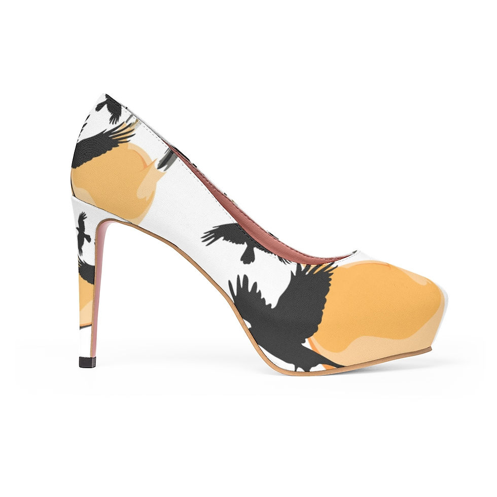 Thumbnail: Yellow kettlebell fly Women's Platform Heels