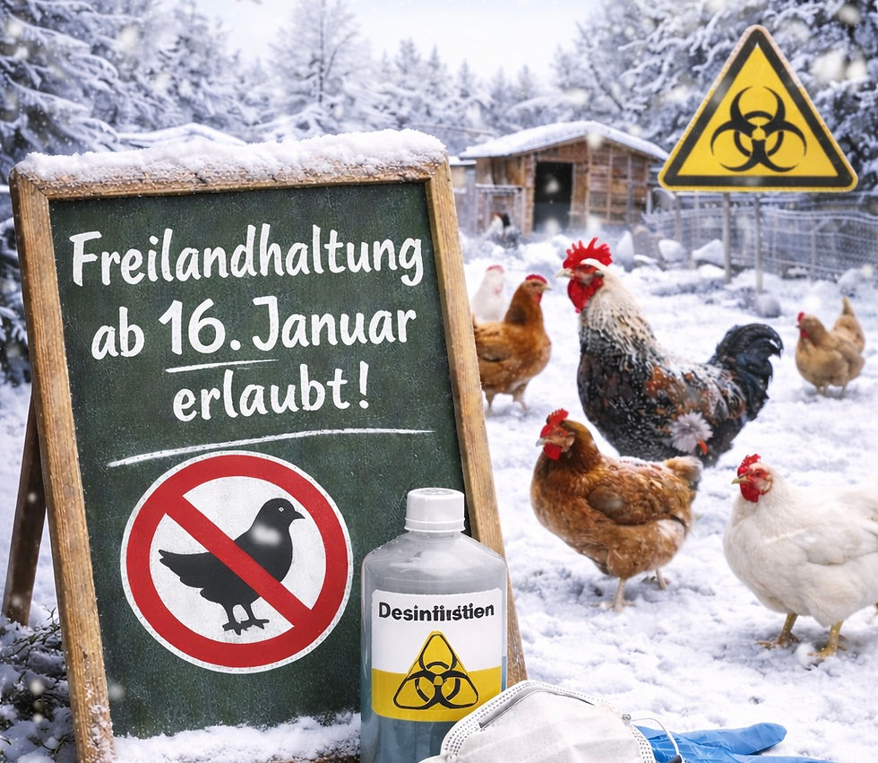 Aufstallungspflicht für Geflügel ab 16. Januar aufgehoben
