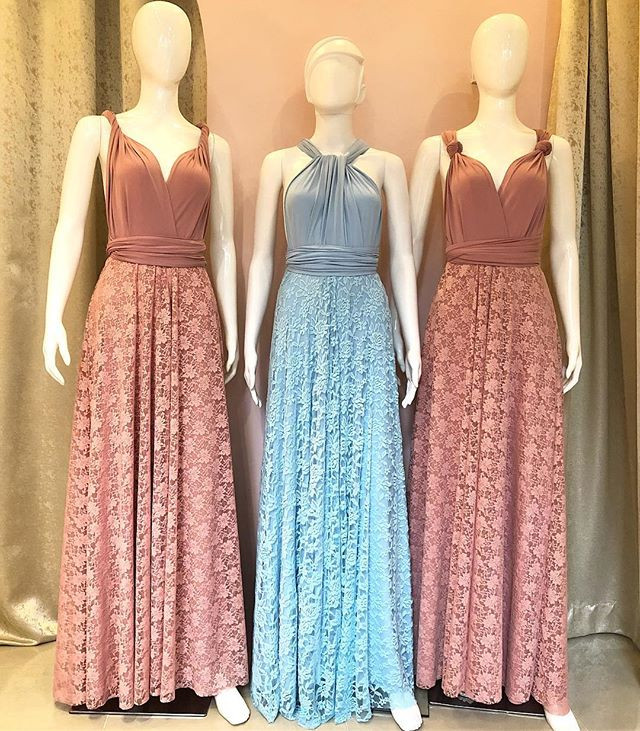 infinity dress with lace overlay