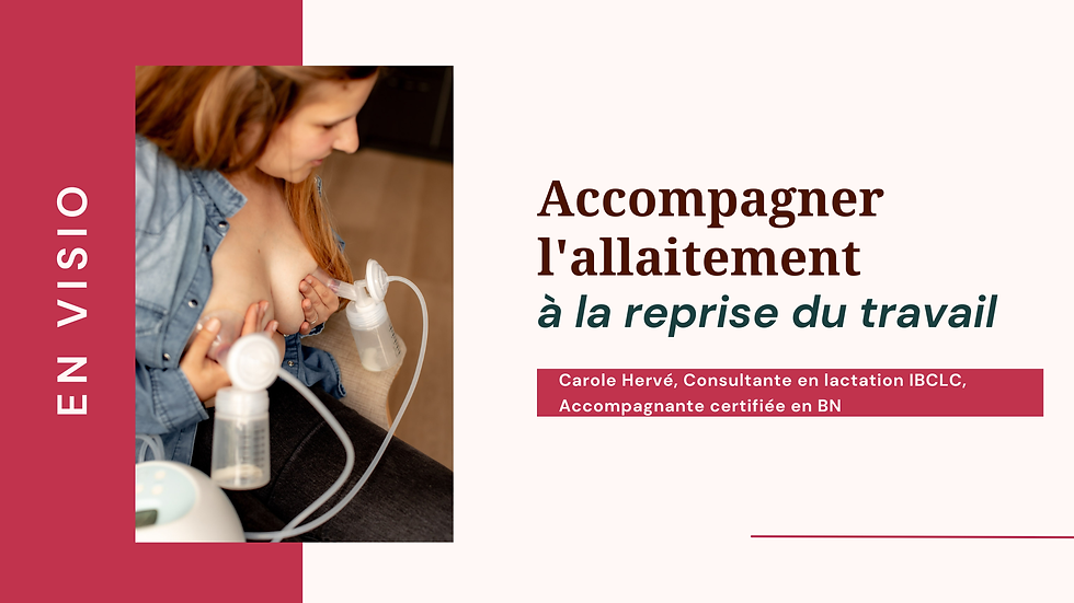 Accompagner l'allaitement à la reprise du travail