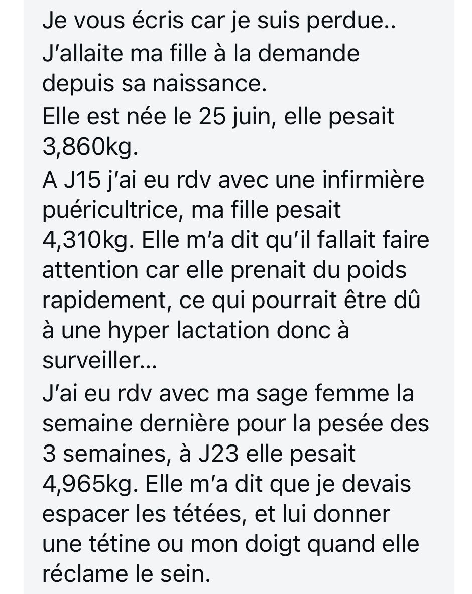 La prise de poids de ce bébé est simplement parfaite ici