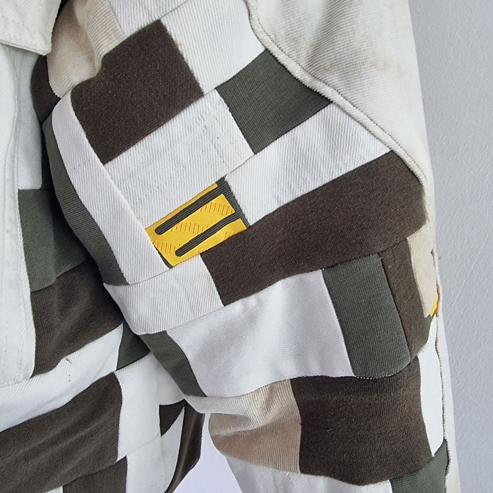 Thumbnail: Oversized Patchwork Denim Puffer Jacket