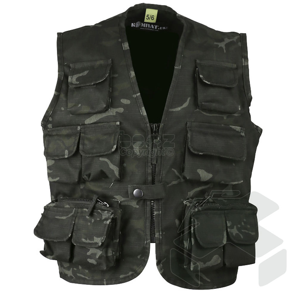 Kids Tactical Vest BTP Black Camouflage