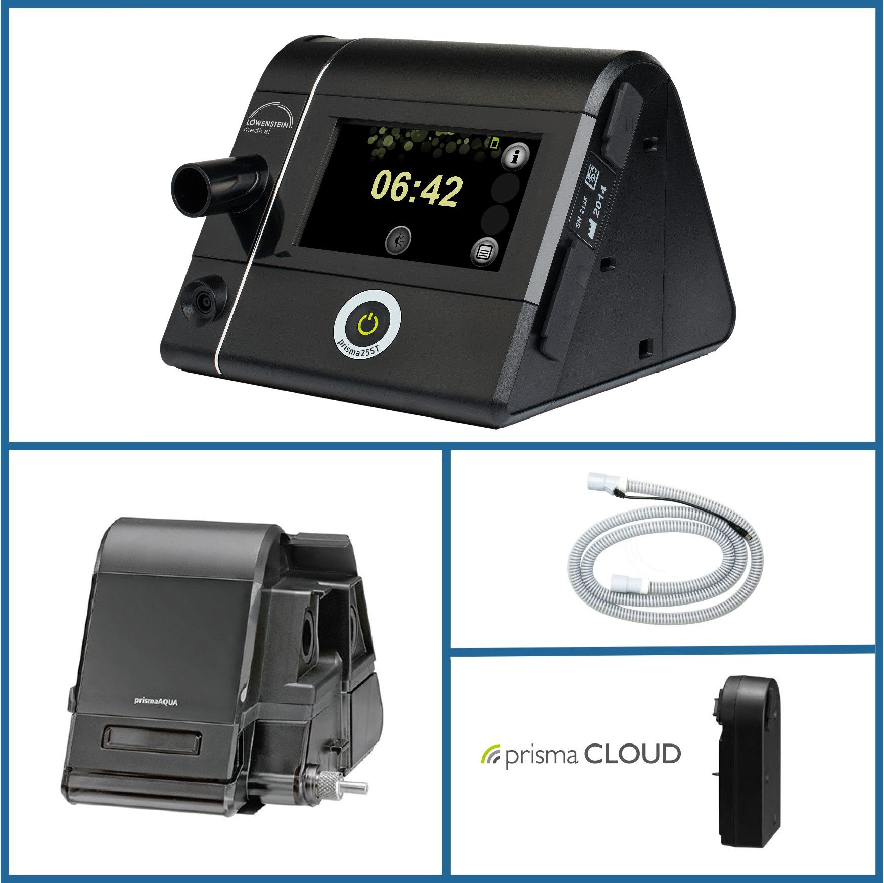 Löwenstein Prisma 25ST BiLevel Auto S/T set w/Humidifier, Heated Tube + 4G Modem