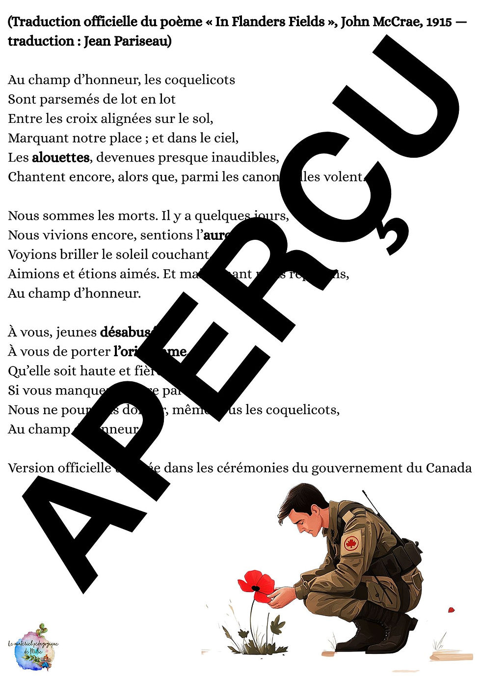 Miniature : AU CHAMP D'HONNEUR