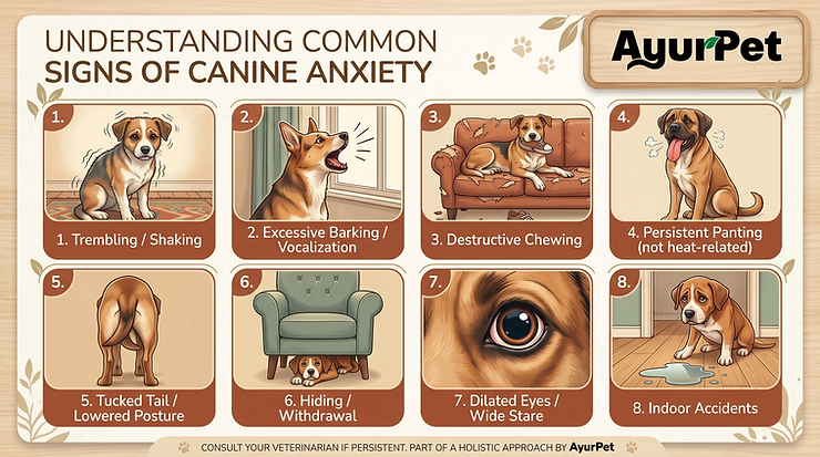 Signs of anxiety in dogs infographic - 8 symptoms every Indian dog owner should recognize