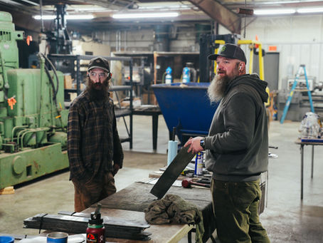 Baker Forge Blanchard Operator Sloan Williamson and Head Engineer Cole Cambell in Baker HQ