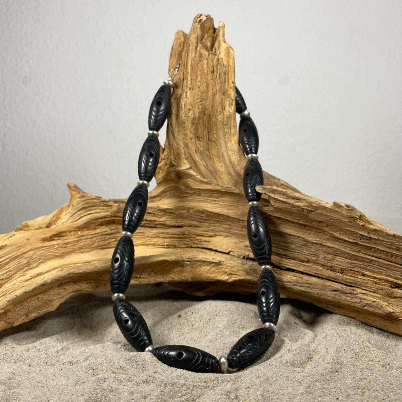 Onyx, Fantasie, Silber, 45 cm