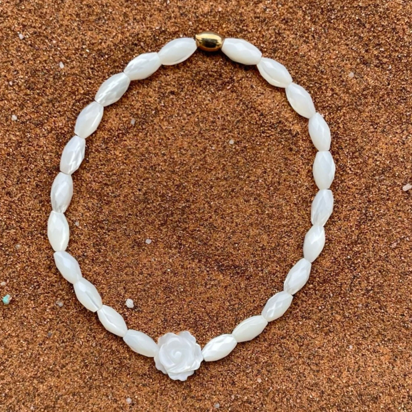 Perlmutt mit Rose, Silberteil