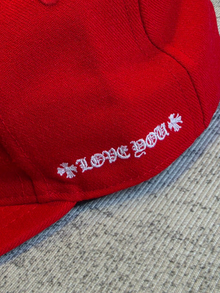 縮圖：克羅心 Chrome Hearts 愛心圖騰棒球帽(紅)
