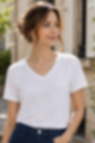 Tee-shirt AARON blanc col V de HEDES