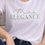 Miniature : Zoom sur le tee-shirt BERYL blanc avec la sérigraphie Pure Elegance sur le devant
