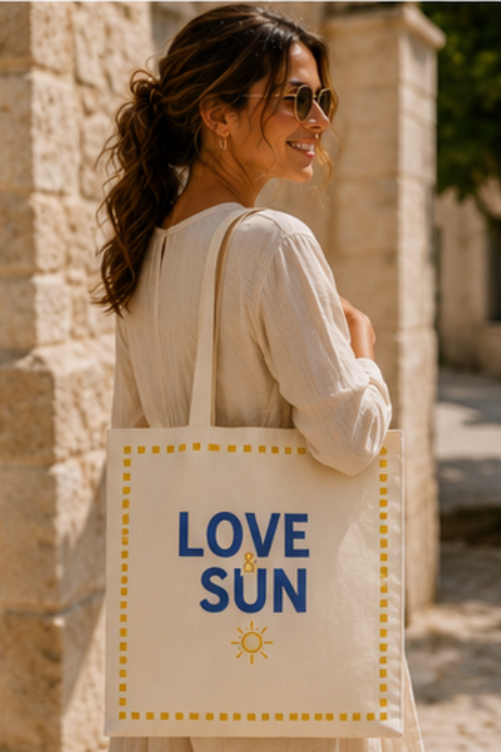 Tote bag CANBERRA de HEDES, Love & Sun, recto