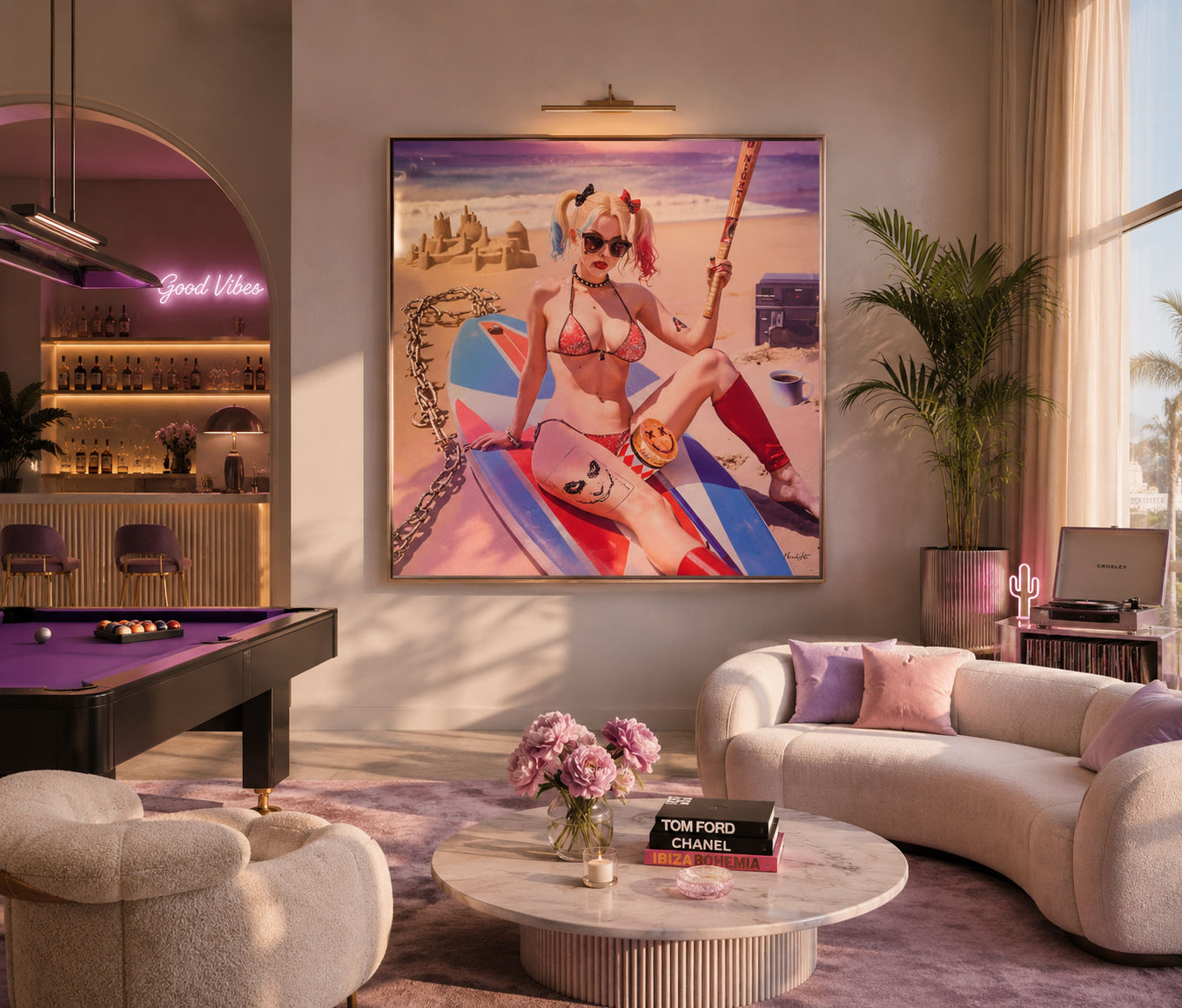 MARNALI ART- LIFE IS BETTER AT THE BEACH - MARGOT ROBBIE