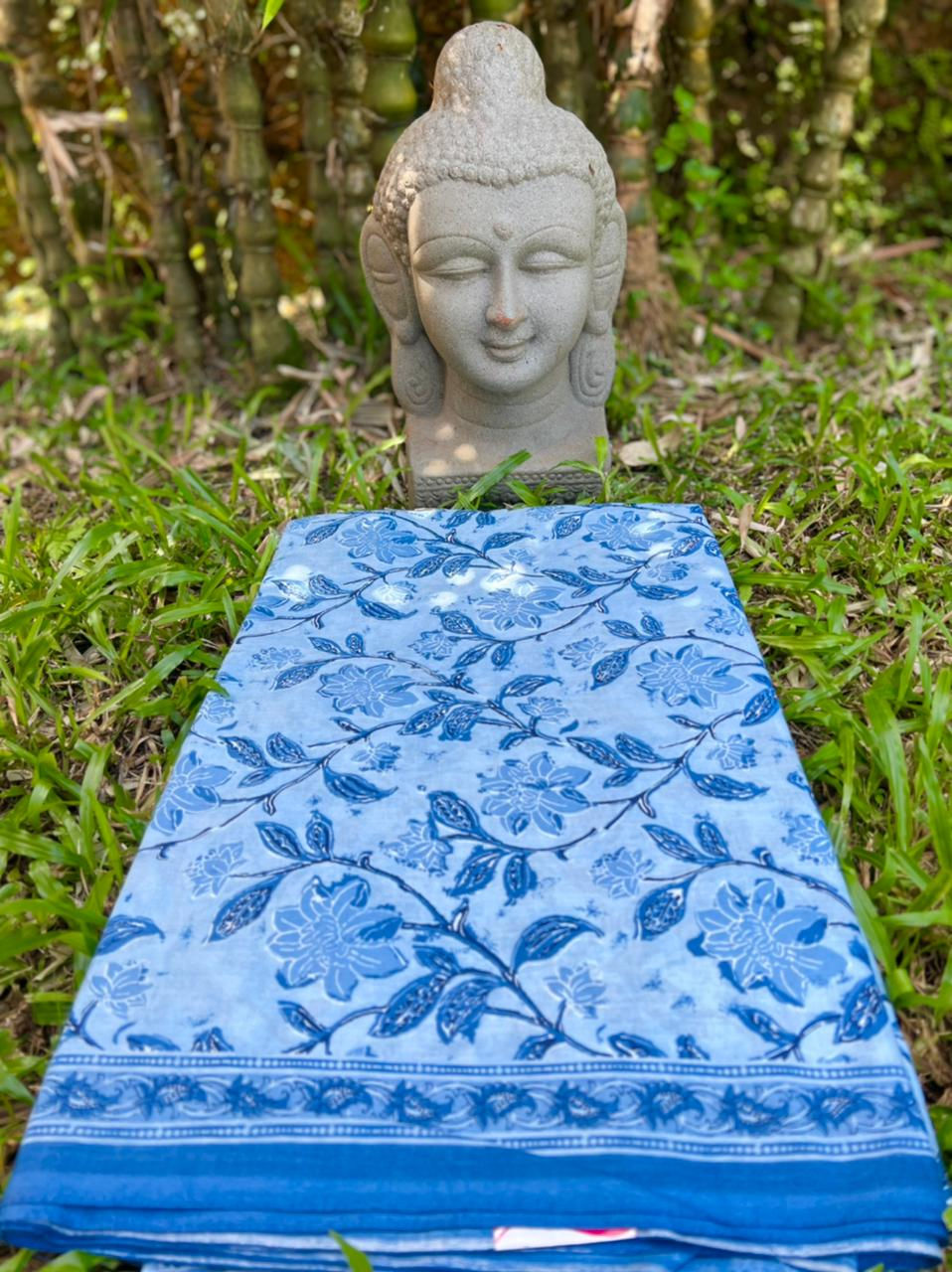 Indigo Printed Running material 