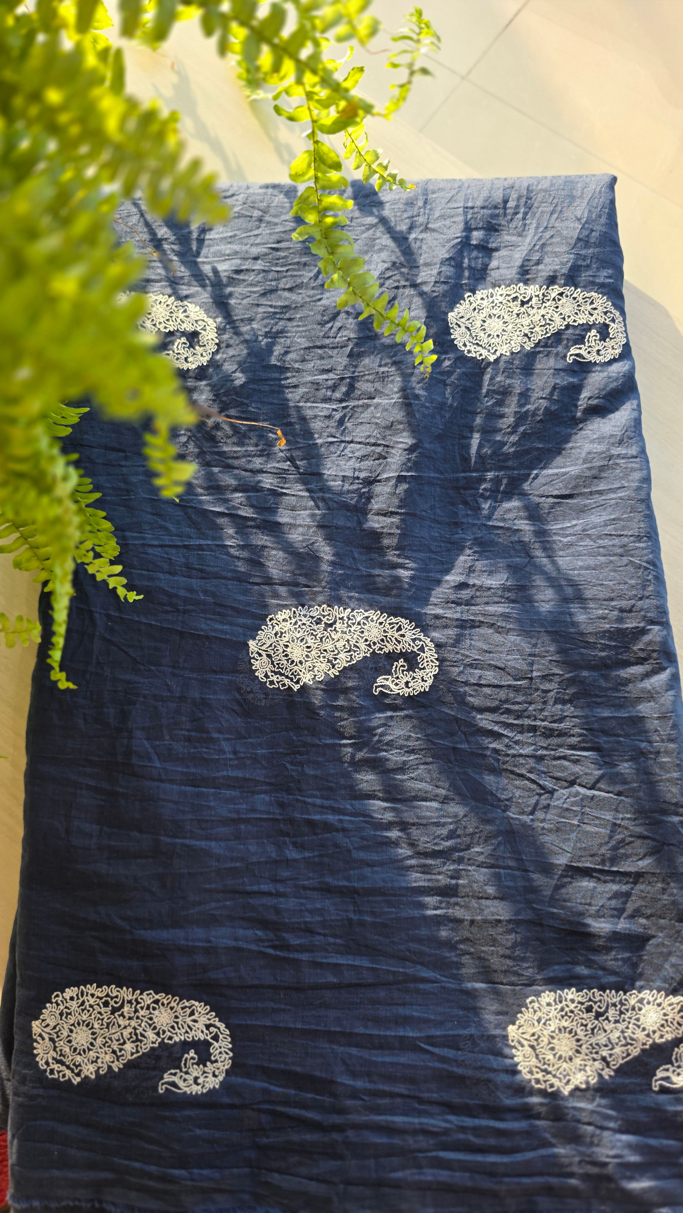 Mul Chanderi Embroidery Running Material