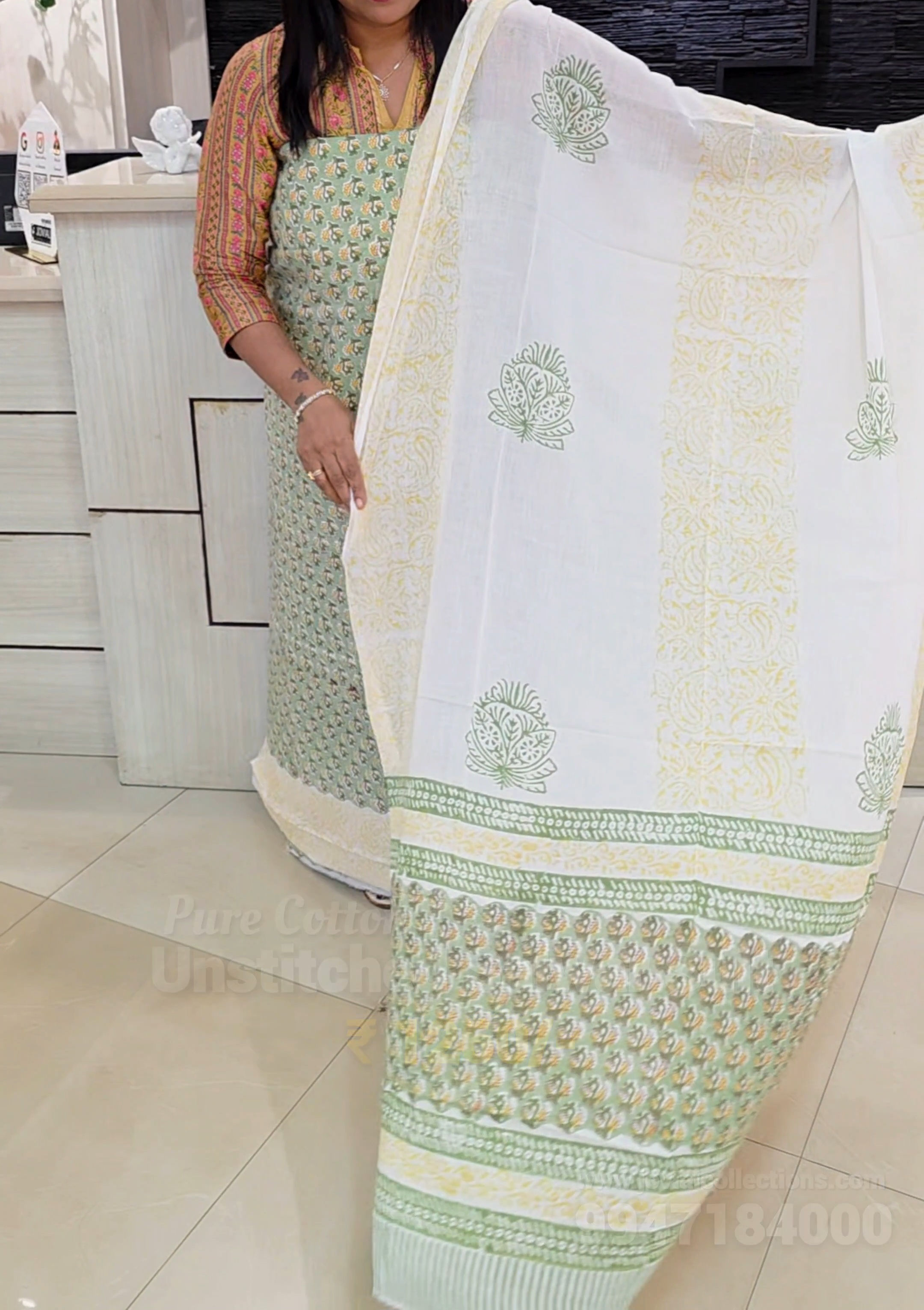 Pre Cotton Unstitched Salwar Suit 