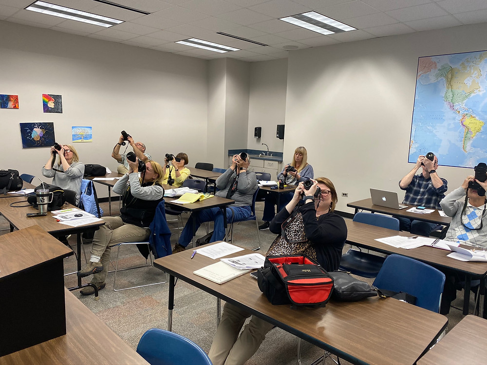 Students in the Fundamentals of Photography class at Sandhills Community College.