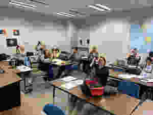 Students in the Fundamentals of Photography class at Sandhills Community College.