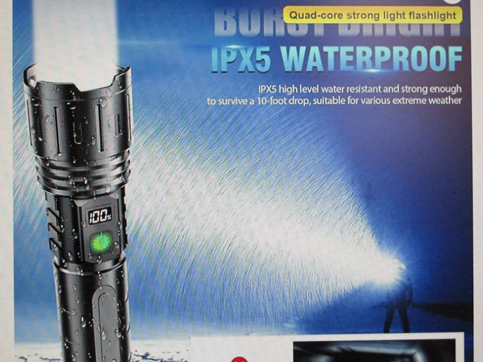 Thumbnail: 2000 Lumen Flashlight - digital Battery display - uses either recharging or Batt