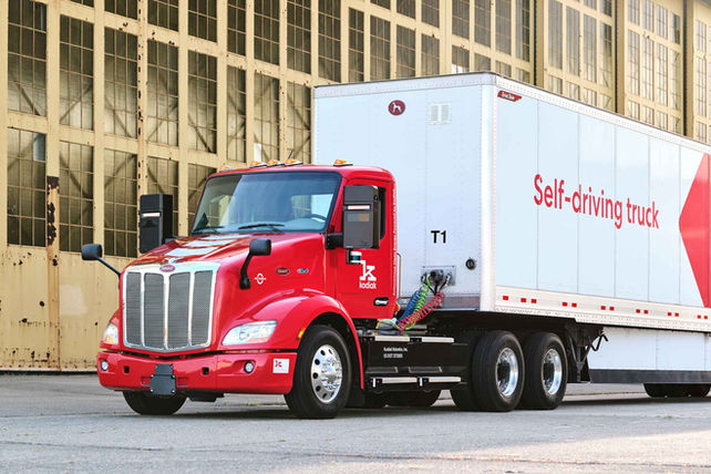 A Kodiak autonomous truck  technology is put to work the field in Alameda, California