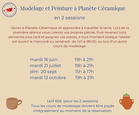 Modelage et peinture sur céramique Bordeaux