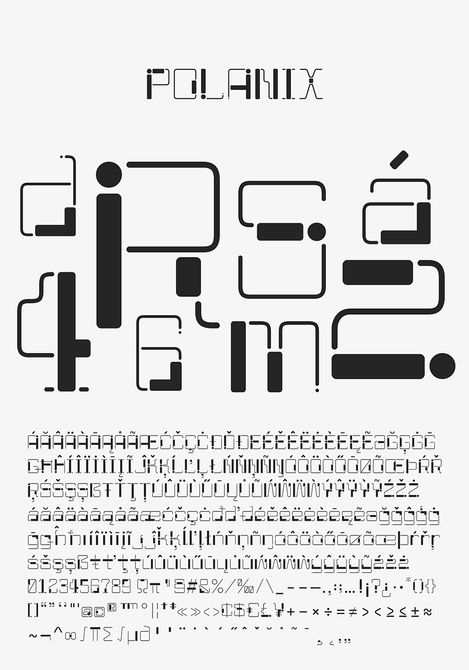 Polanix display tech typeface for branding, film & TV credits, posters, and websites