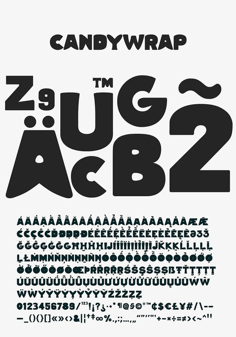 Candywrap display typeface for branding, film & TV credits, posters, and websites