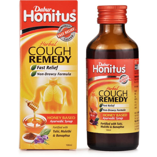 Dabur Honitus Cough Syrup (100ml) Free hot sip sachet 4g