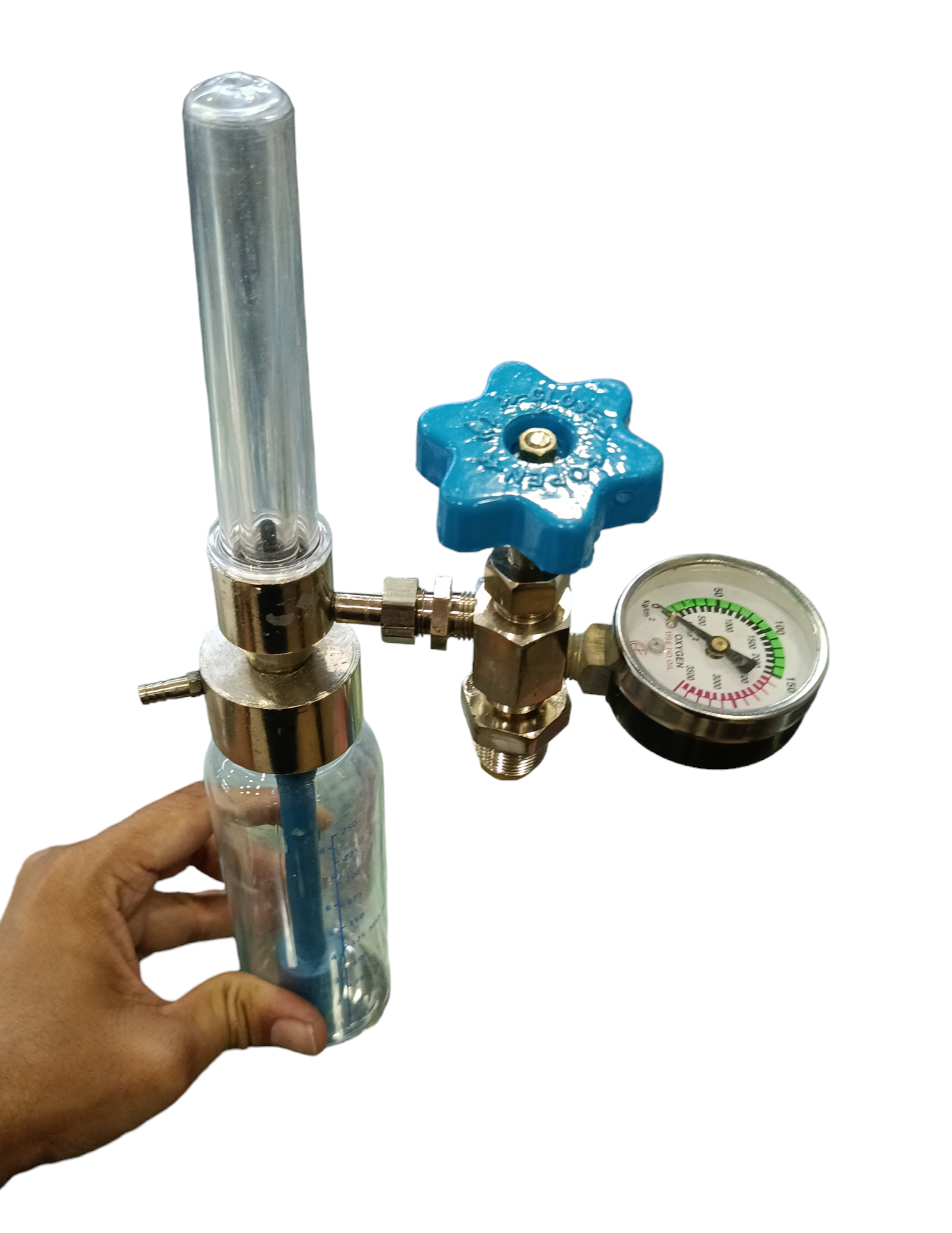 Oxygen Regulator oxygen flow meter monitor with meter and bottle