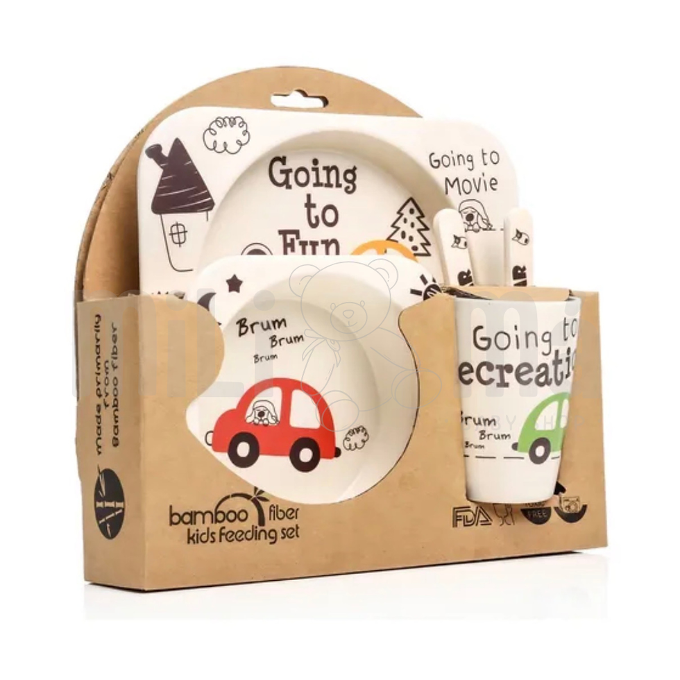 Vajilla en Bambú para niños pequeños