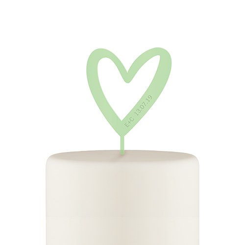 Thumbnail: Personalized Mod Heart Acrylic Cake Topper